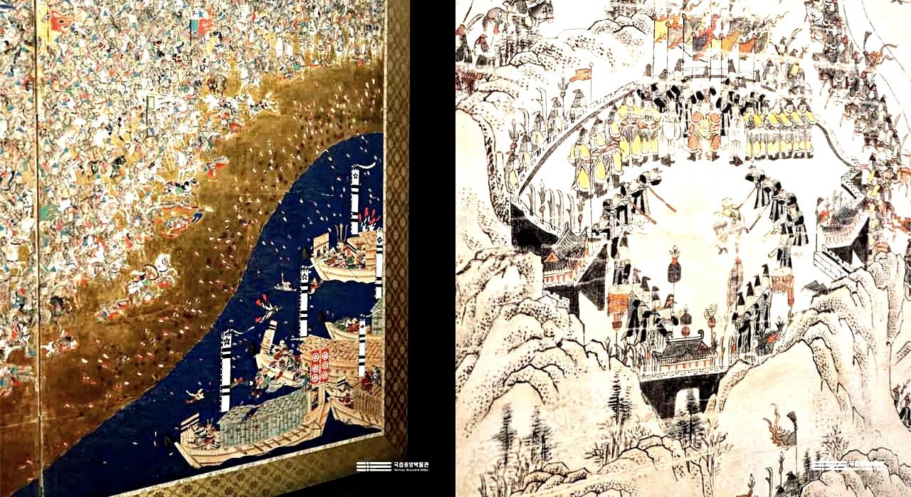 이순신 장군의 전투를 그린 그림들의 모습이다. [ⓒ인스타그램 nationalmuseumofkorea]