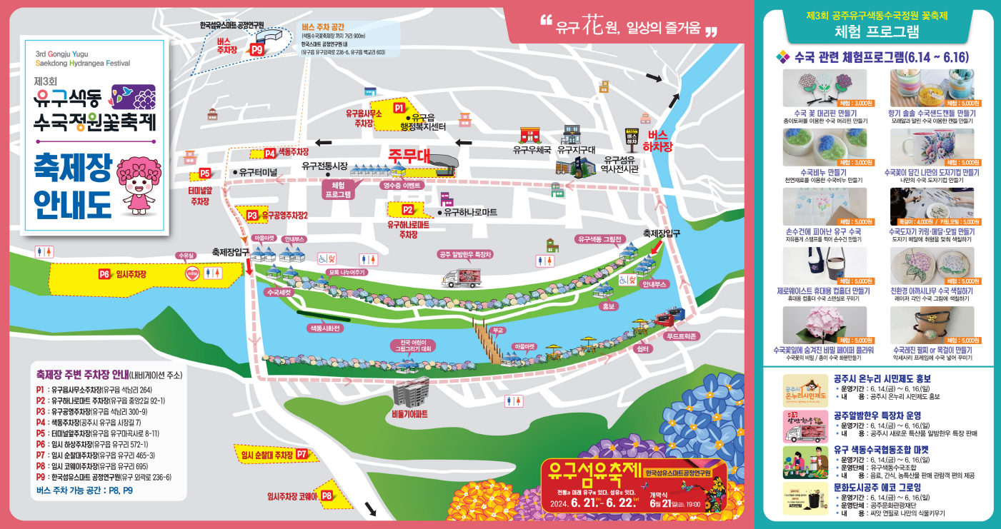 충남 공주 유구 수국정원 꽃축제