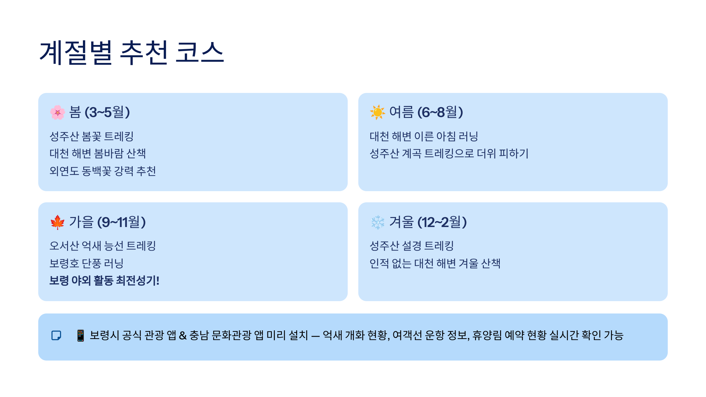 보령시 근교 산책·달리기·트레킹 명소 완벽 가이드 ❘ 머드축제 도시의 숨겨진 자연 액티비티