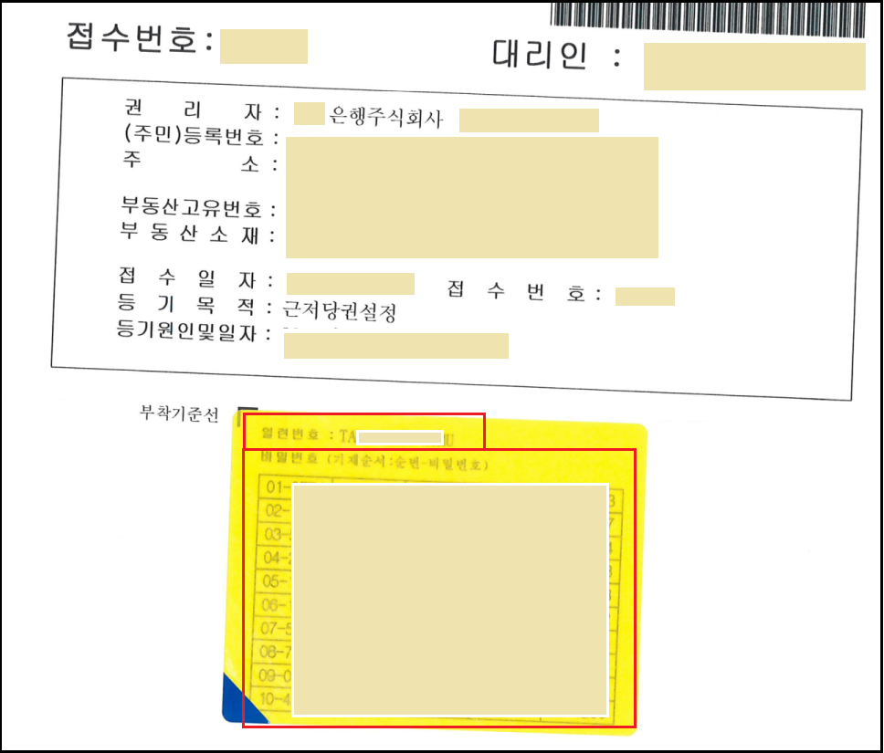 등기필증_일련번호_비밀번호