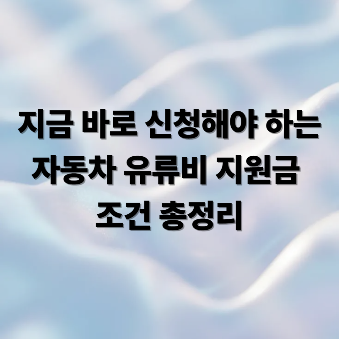 자동차 유류비 지원금 조건