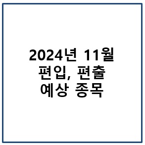 2024년 11월 MSCI 편입, 편출 예상 종목