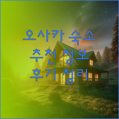 오사카 숙소 고민은 이제 그만! b&