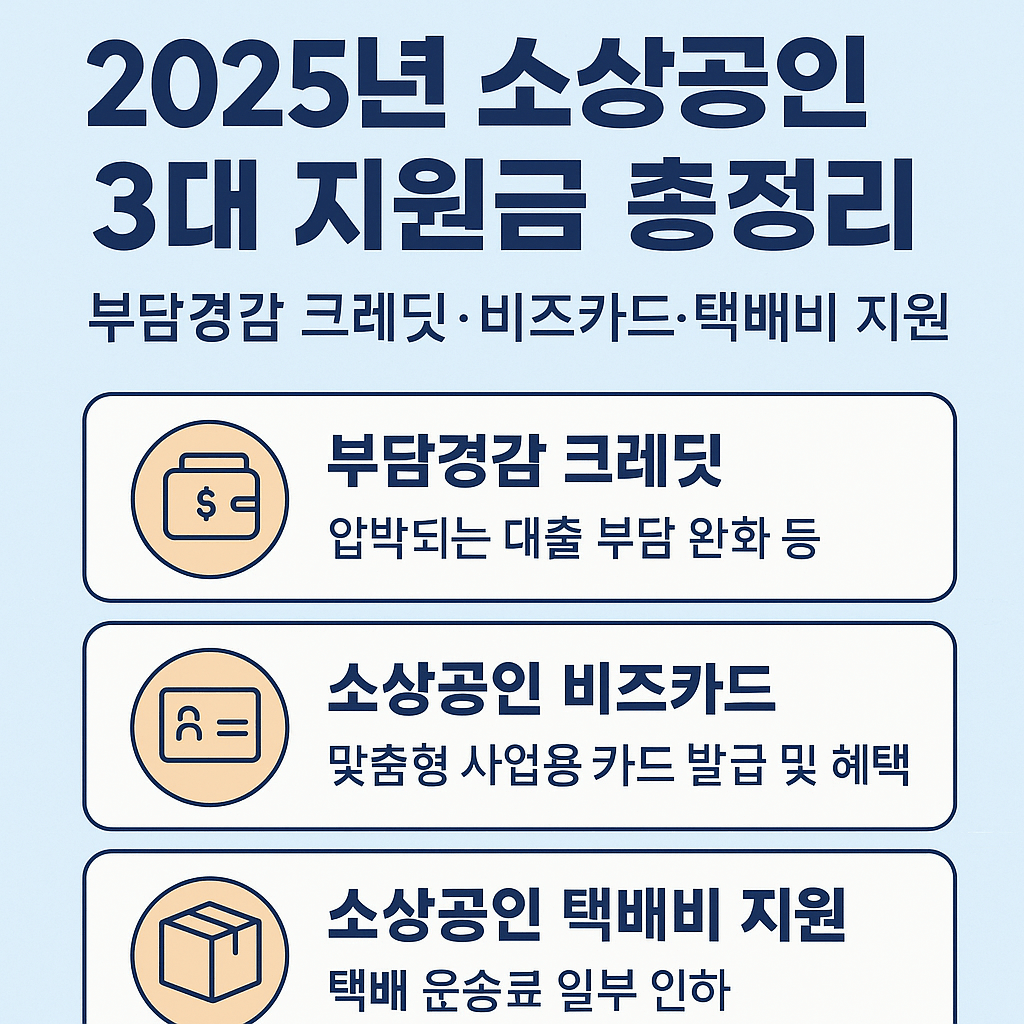 2025년 한국 소상공인 3대 지원금 총정리