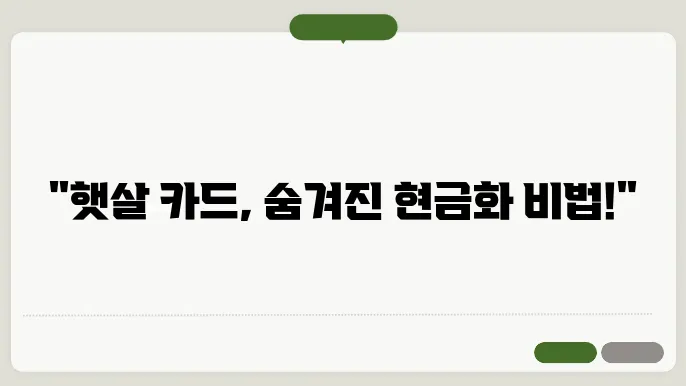 햇살 론 카드 현금화 정보 검토하기