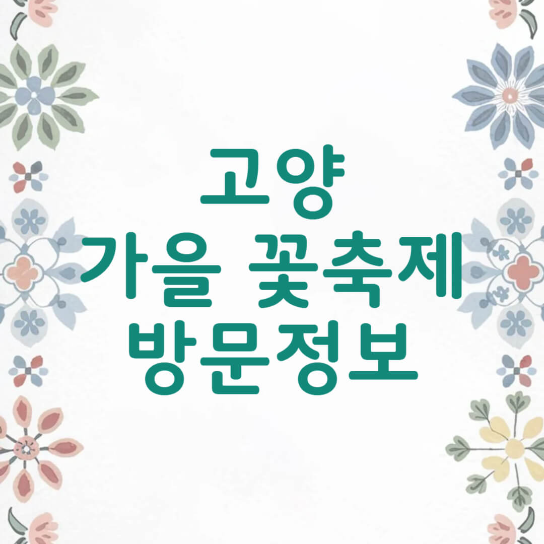 고양 가을꽃축제 일산호수공원