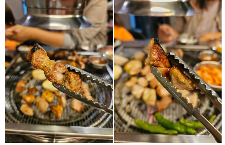 약간 윗부분 탔지만 맛있어보이는 삼겹살