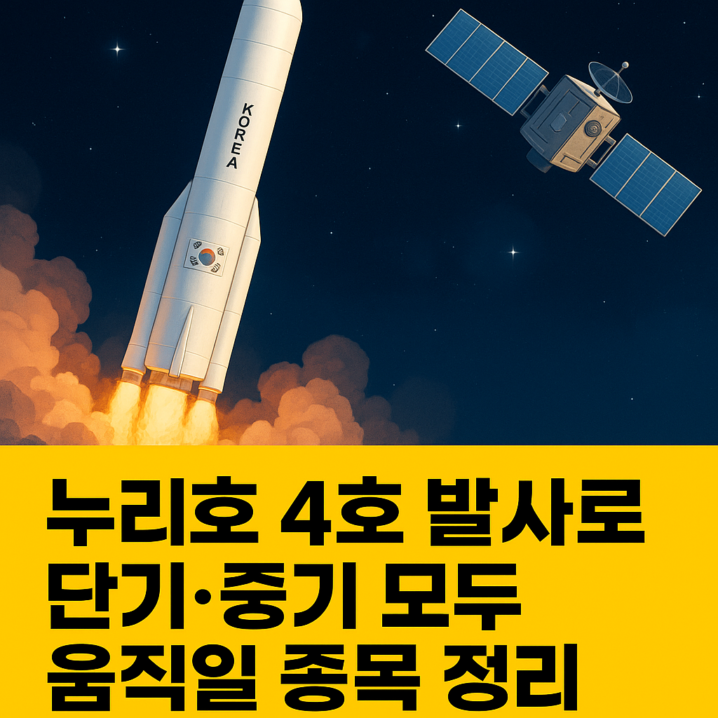 &ldquo;누리호 4호 발사로 단기&middot;중기 모두 움직일 종목 정리&rdquo; - 2025 우주산업 테마 다시 움직일까?