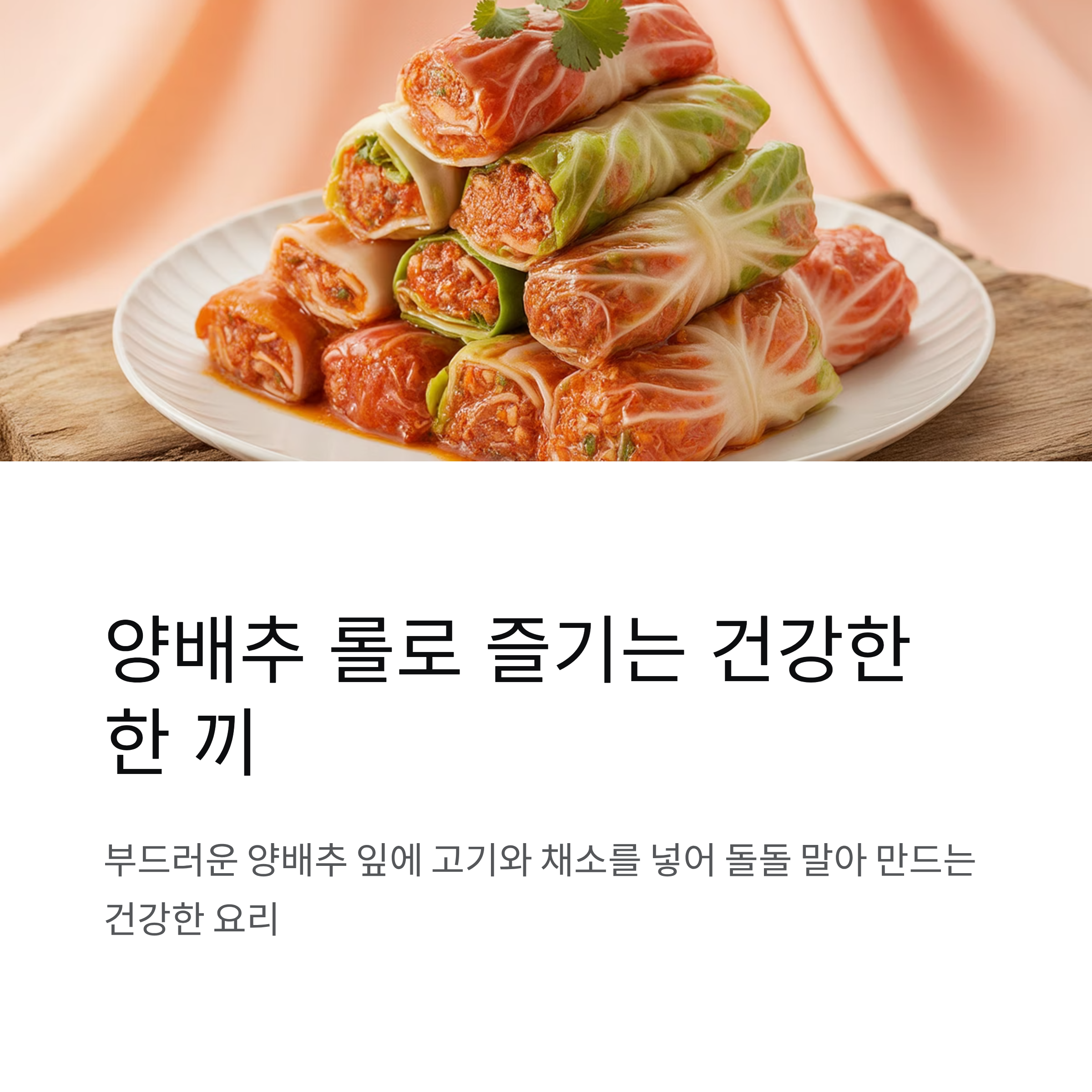 양배추 롤로 즐기는 건강한 한 끼
