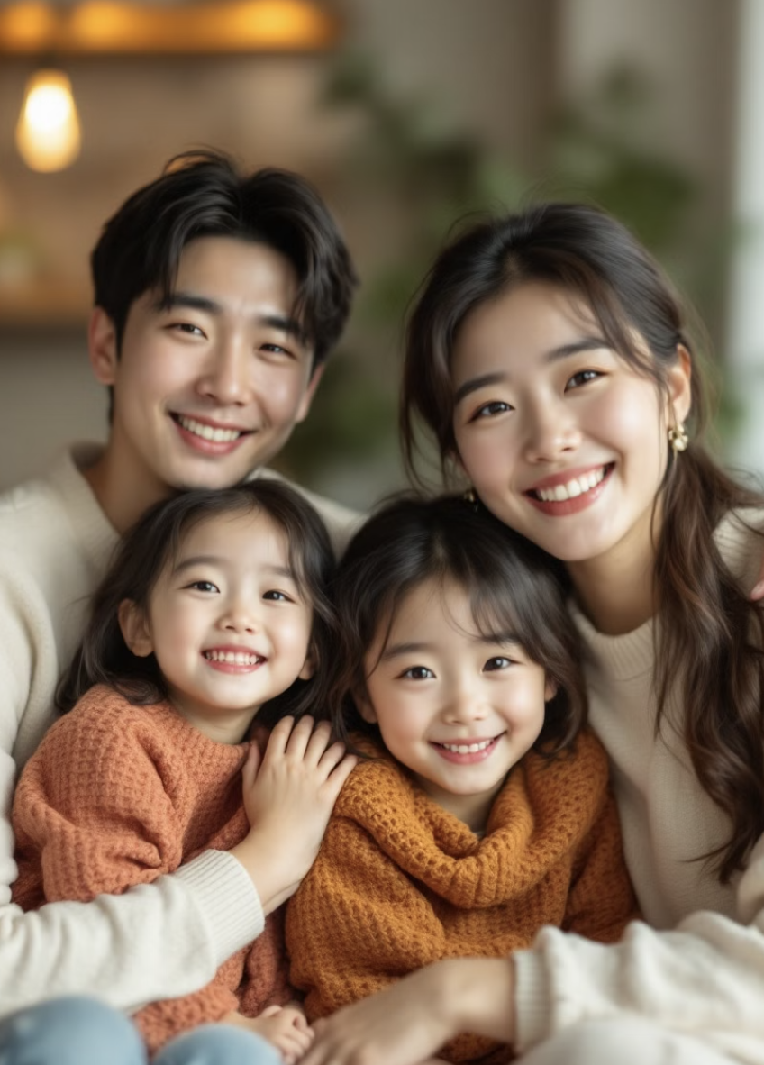 두자녀 가족 이미지