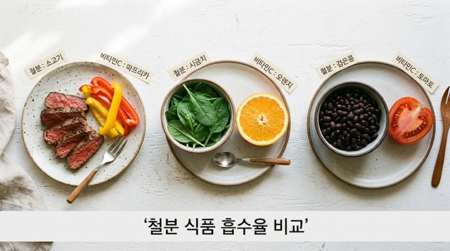 철분 식품 흡수율 비교 표