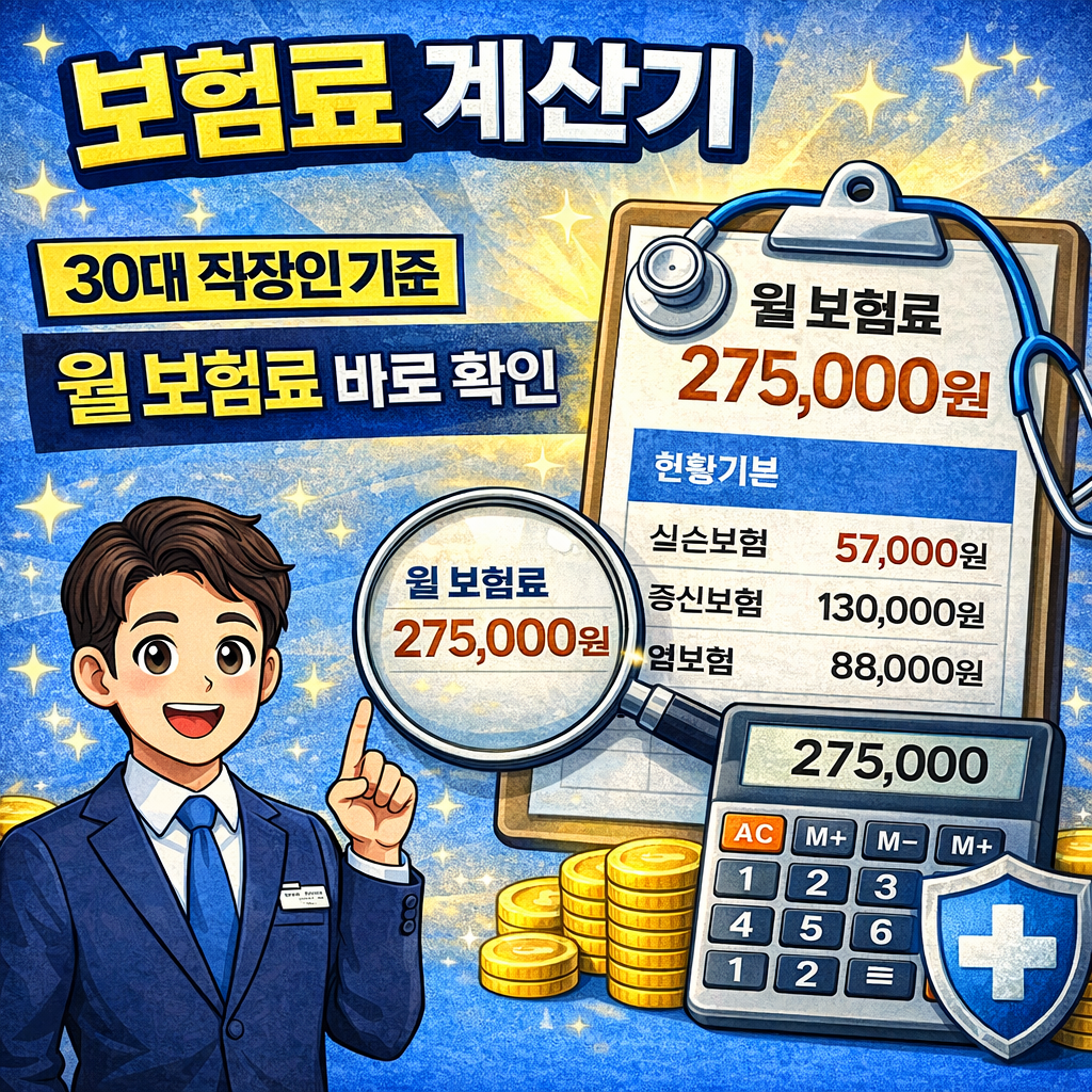 보험료 계산기 30대 직장인 기준｜월 보험료 바로 확인