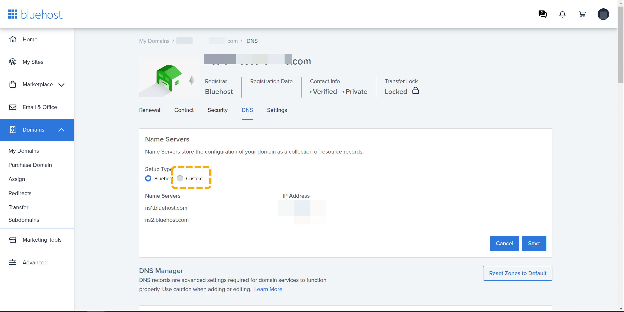 블루호스트 도메인 네임서버 변경하기