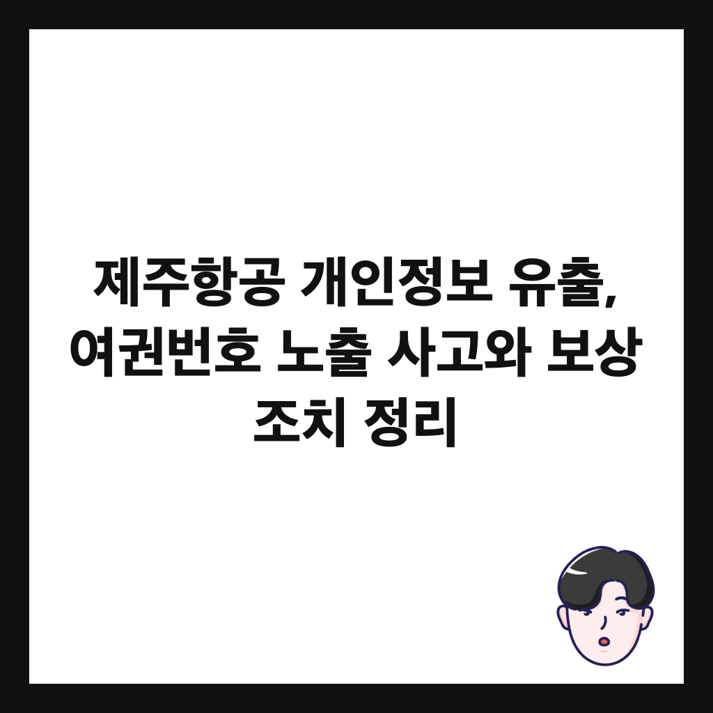 제주항공 개인정보 유출, 여권번호 노출 사고와 보상 조치 정리 썸네일