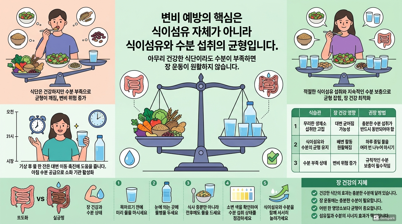 식이섬유와 수분 섭취의 균형