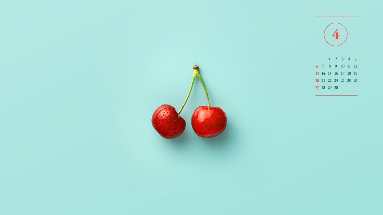 10 체리 A - 2025년4월 노트북배경화면