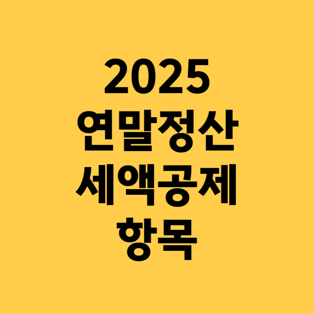 2025 연말정산 세액공제 항목 연말정산 미리보기
