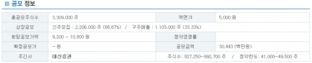 한텍 공모주 청약 정보