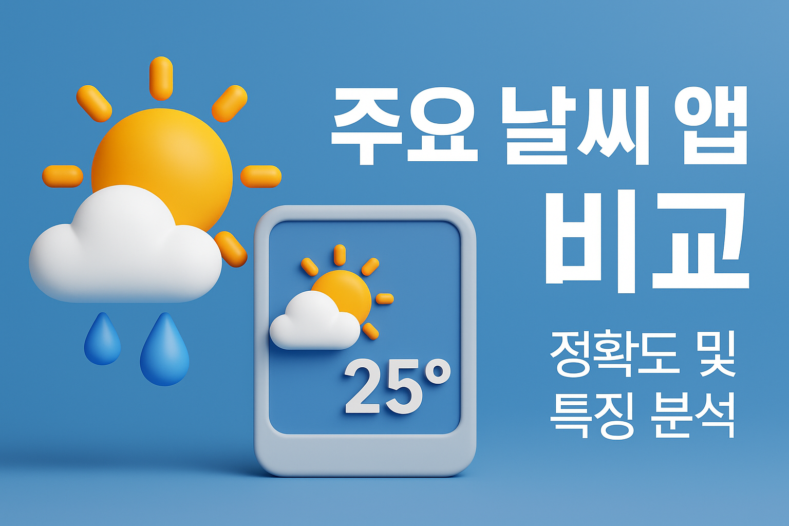 날씨와 주요 날씨 앱 비교를 설명하는 그림