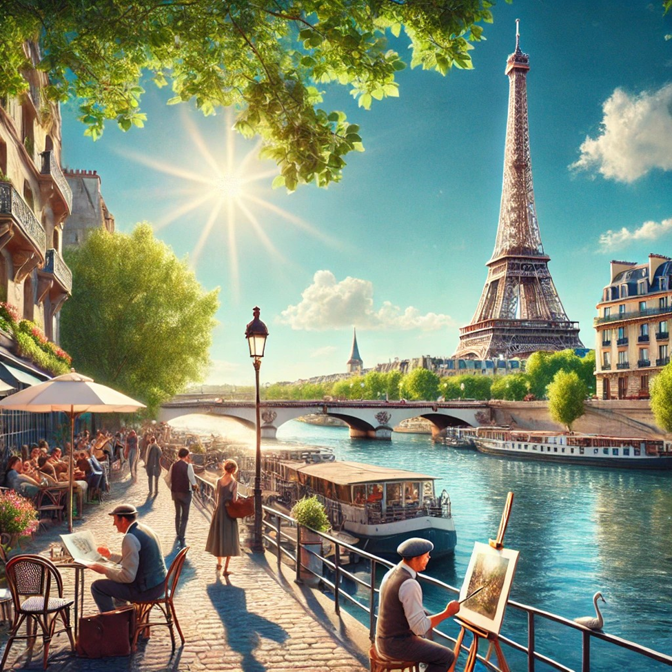 에펠탑이 보이는 강변카페