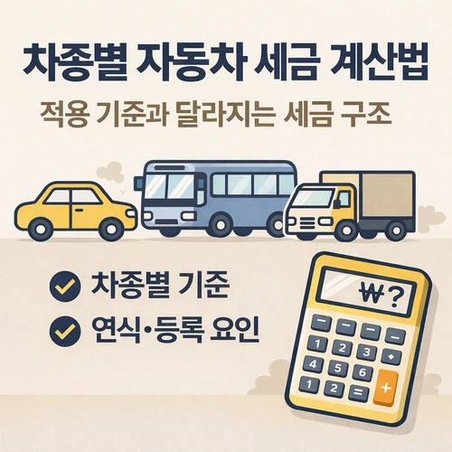 차종별 자동차 세금 계산법