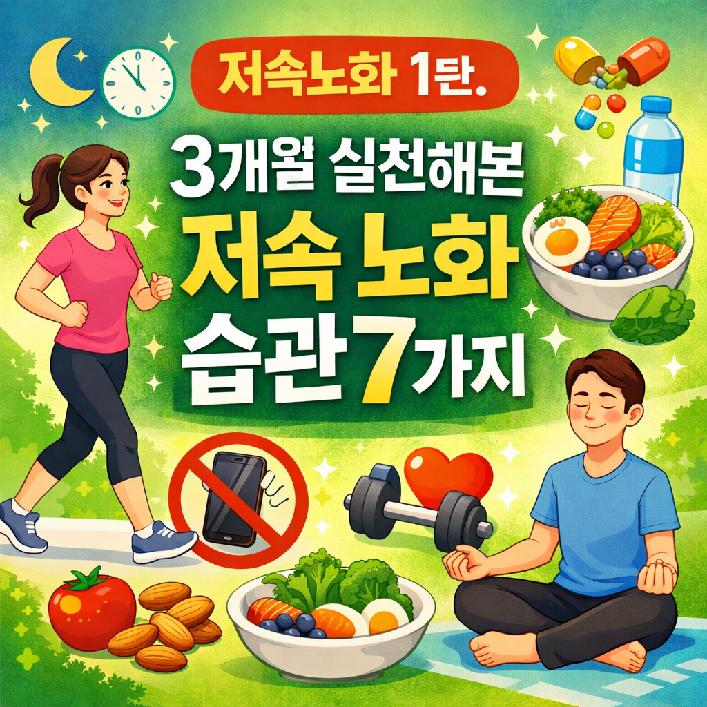 저속노화 1탄. 노화를 늦추는 생활 습관 7가지 (직접 해본 후기)