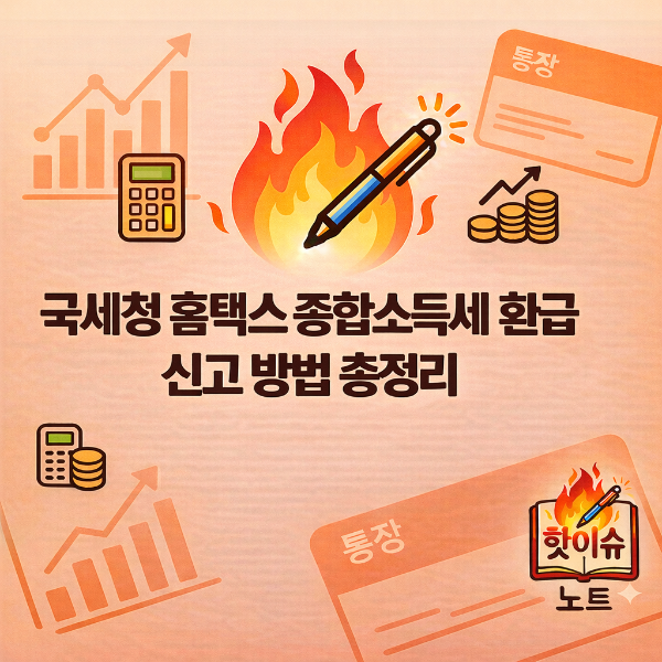 국세청 홈택스 종합소득세 환급 신고 방법 총정리