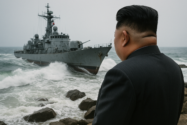 김정은 눈앞에서 좌초된 북한 구축함, 기술력 한계 드러낸 참사