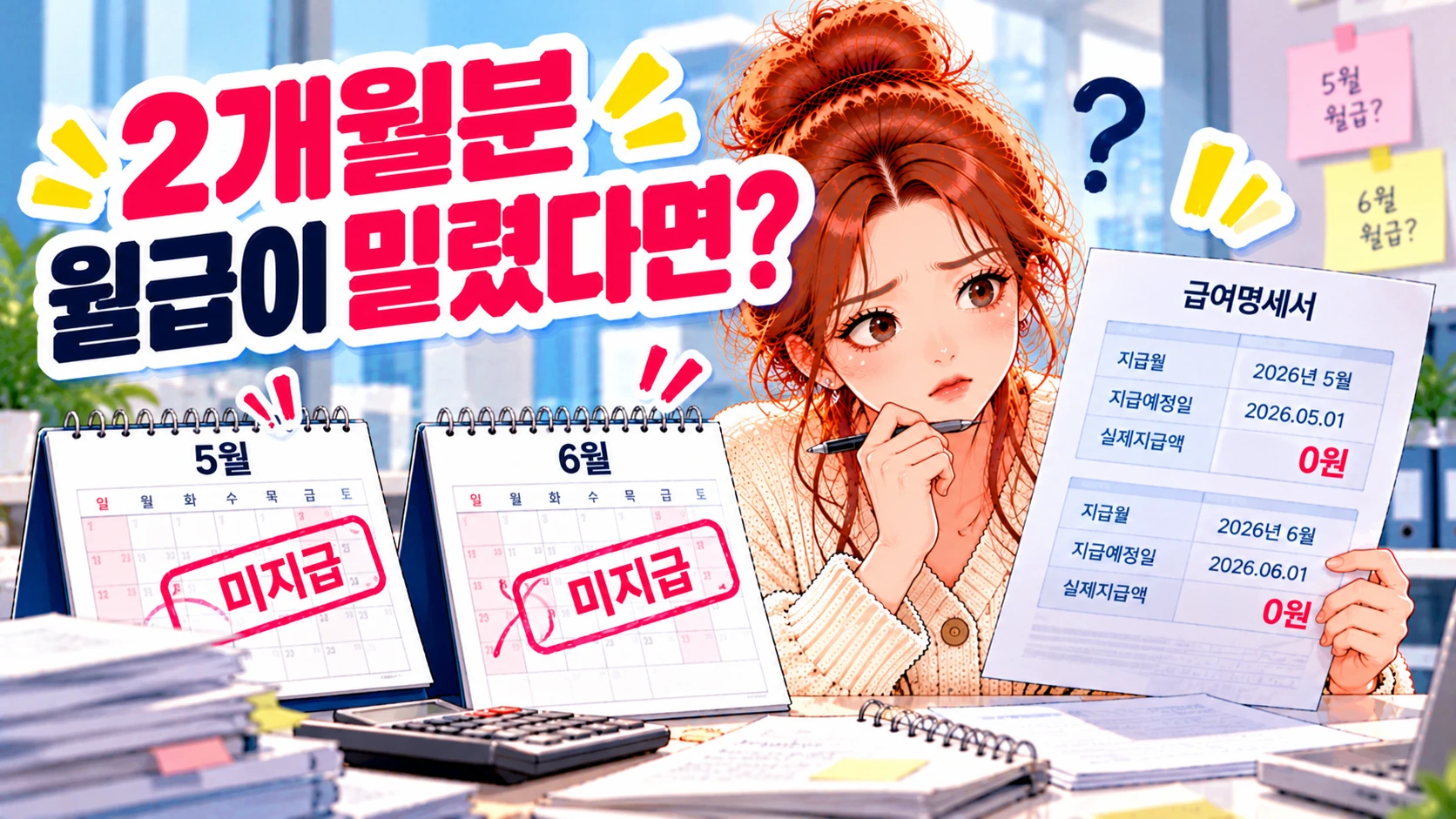 실업급여-2개월분-월급미지급