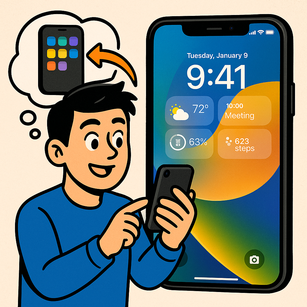 아이폰과 갤럭시 잠금 화면을 더 편하게! 위젯, 바로가기