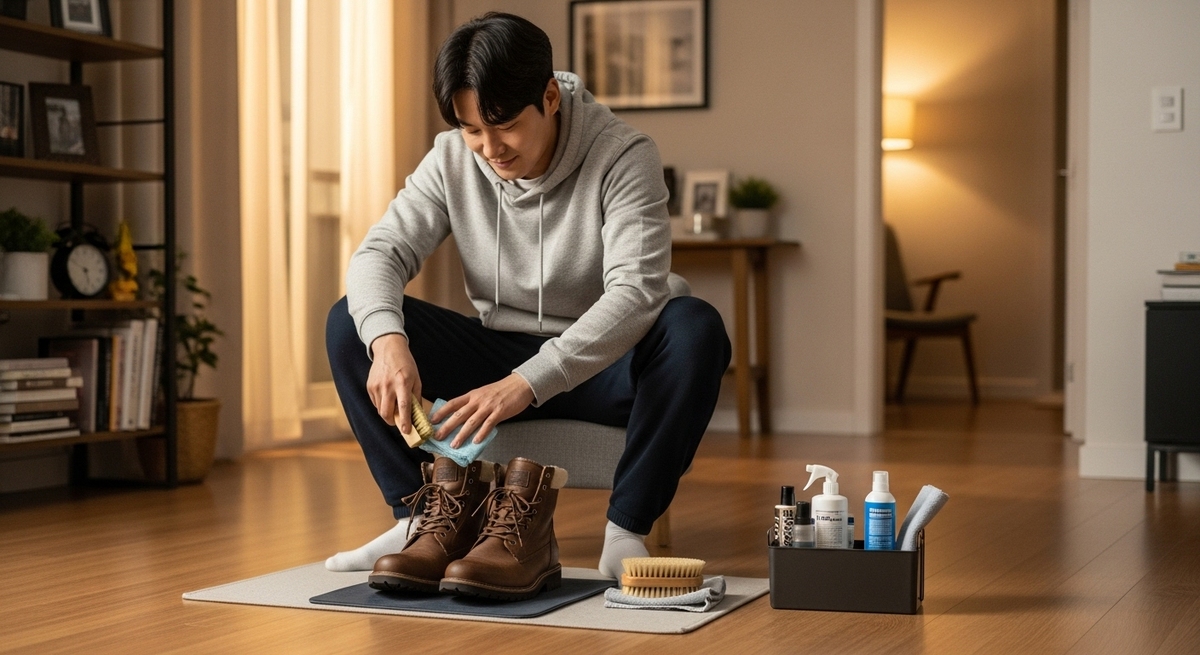 소금&middot;눈 얼룩 남은 겨울 부츠, 집에서 관리하는 현실 케어법