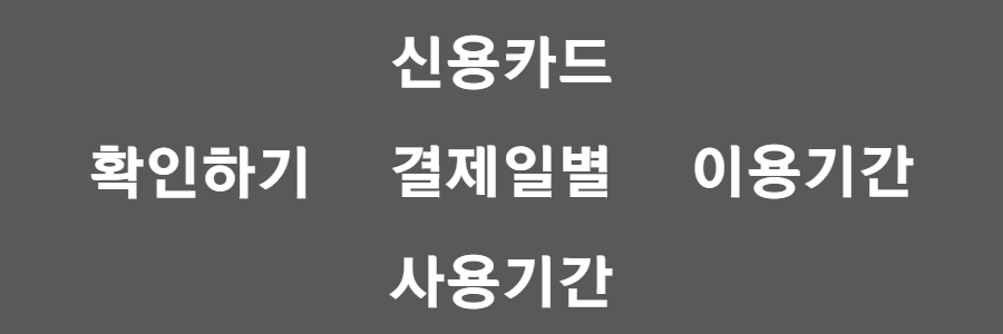 신용카드 결제일별 사용기간 확인하기