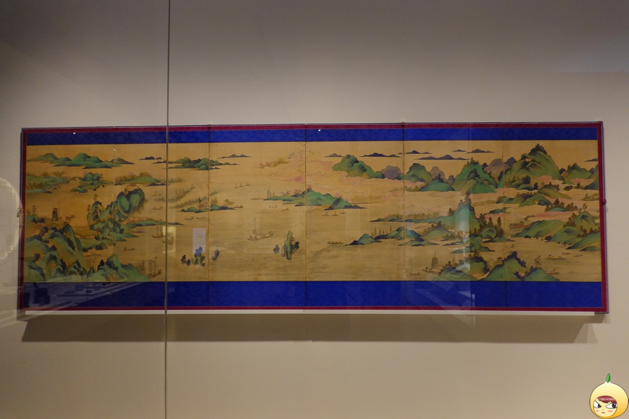 청록산수도 병풍