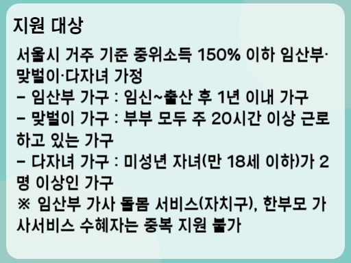 2023 서울형 가사 서비스 지원 대상