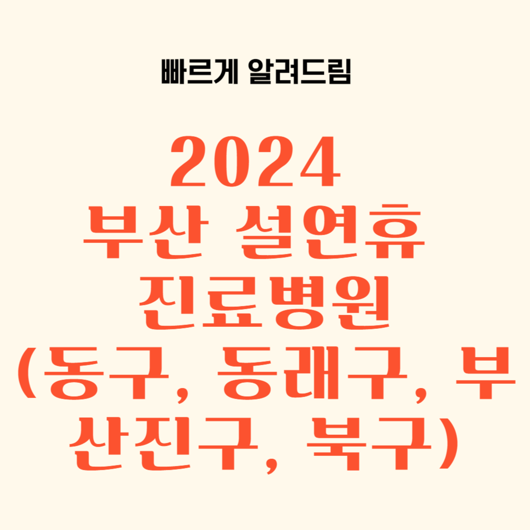 설연휴 부산시 동구 동래구 부산진구 북구 진료병원 약국 리스트