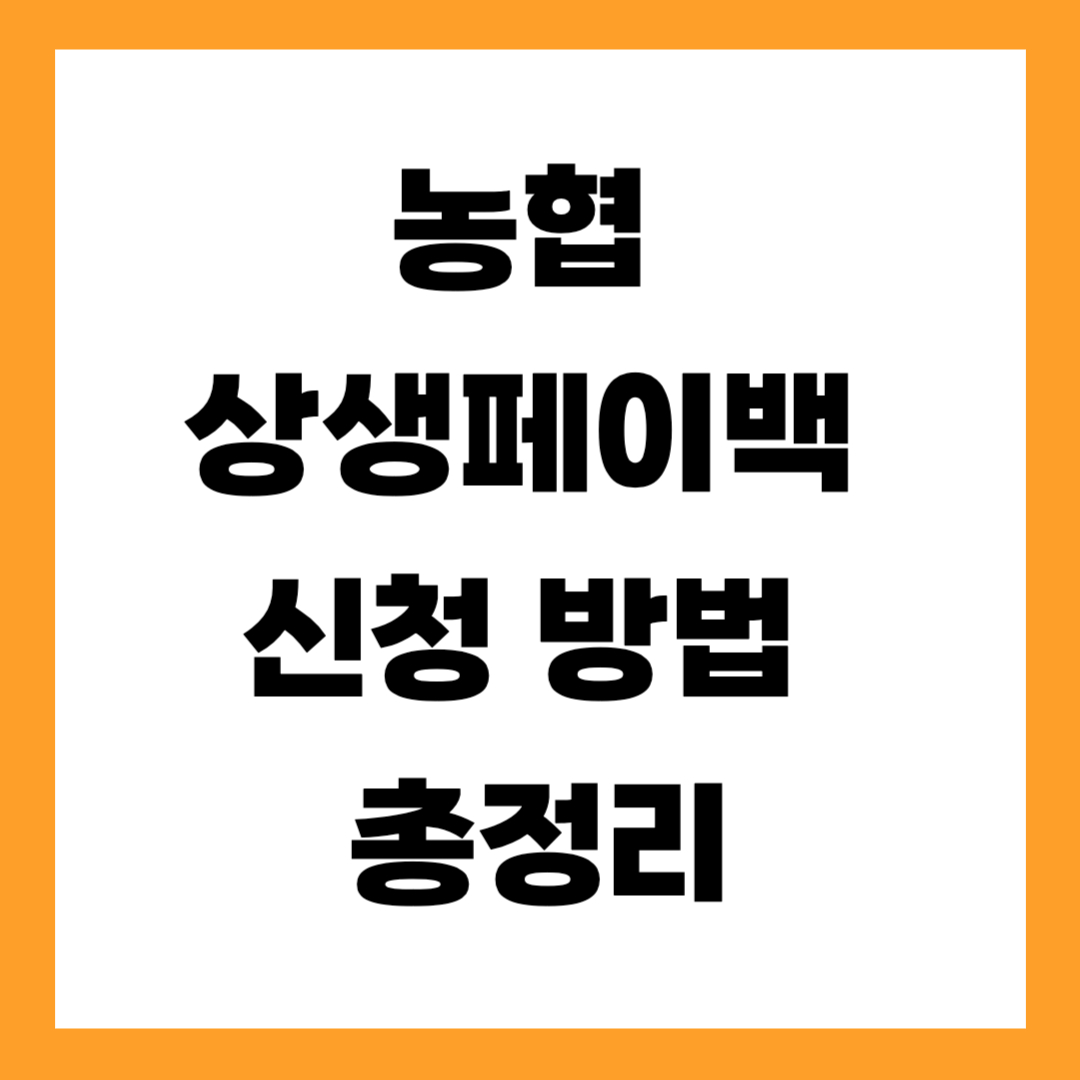 농협 상생페이백 신청 방법 총정리|누리집 카드 등록부터 실적 확인까지 완벽 가이드
