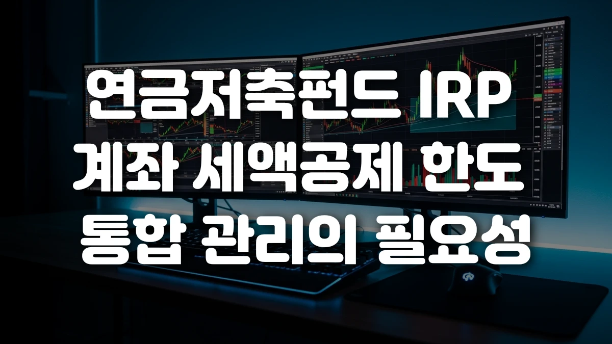 연금저축펀드 IRP 계좌 세액공제 한도 통합 관리의 필요성