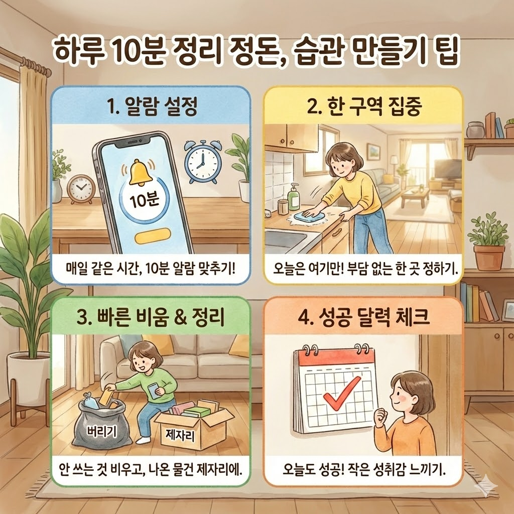 하루 10분 정리&middot;정돈, 습관 만들기 팁