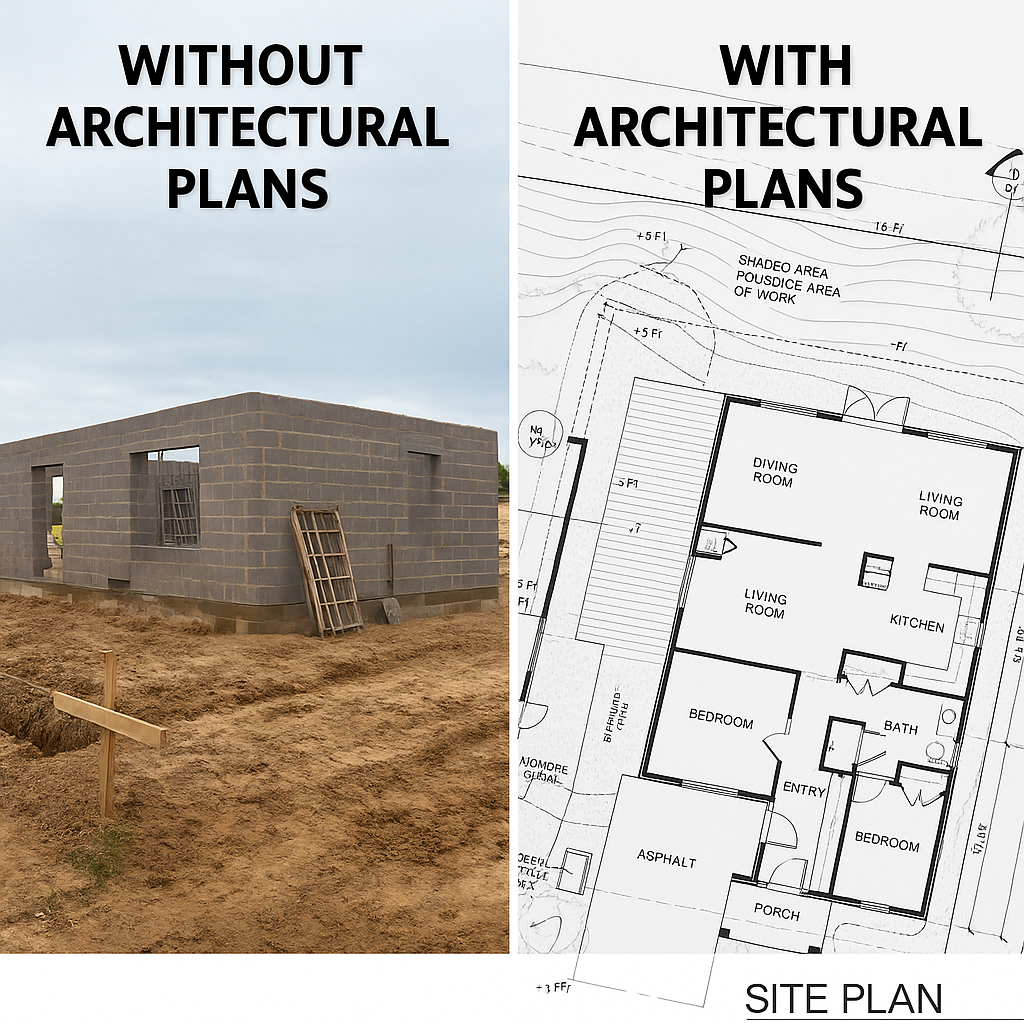도면 여부에 따른 현장 차이