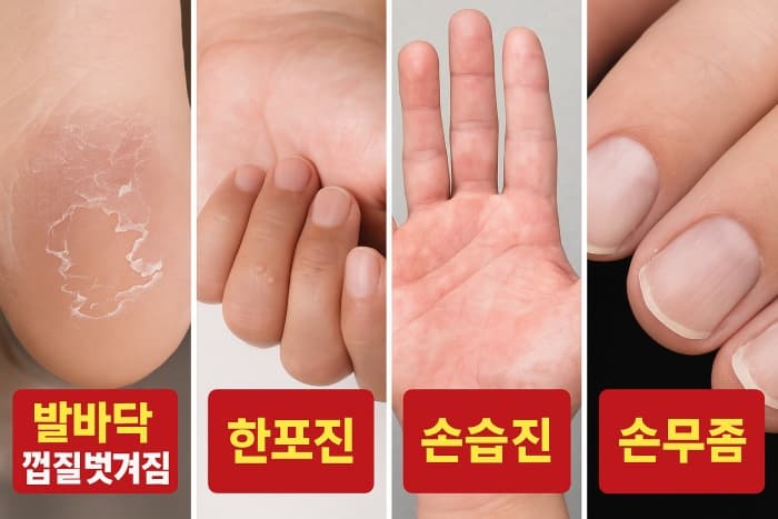 🧴 발바닥껍질이 벗겨짐 증상? 한포진(함포진)부터 손습진·손무좀까지 꼭 알아야 할 원인과 치료법 총정리