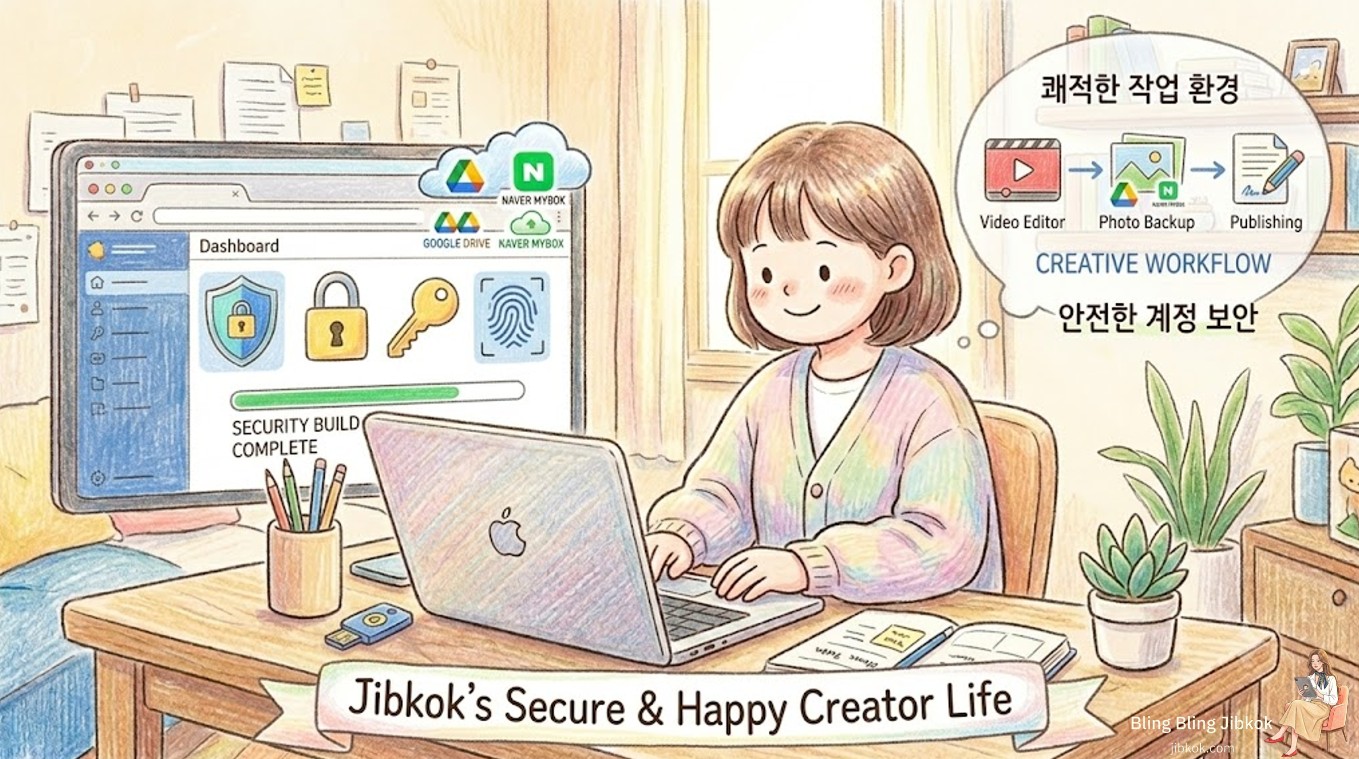 안전한 계정 보안 시스템을 구축하고 쾌적하게 작업하는 크리에이터(secure-digital-workspace-success)