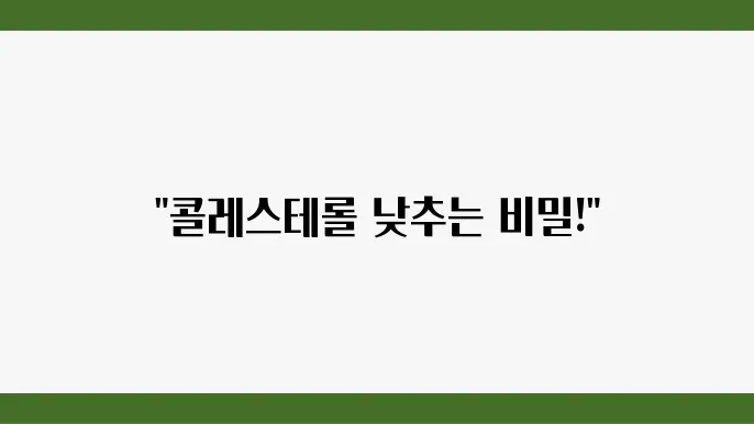 총 콜레스테롤 낮추는 방법 5가지, 콜레스테롤 수치 낮추는 방법