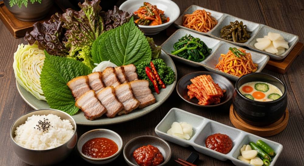 고기쌈밥정식 음식 사진