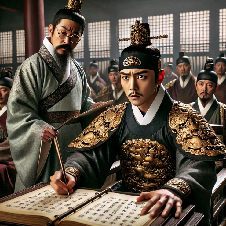 왕 옆에서 실록을 쓰는 사관