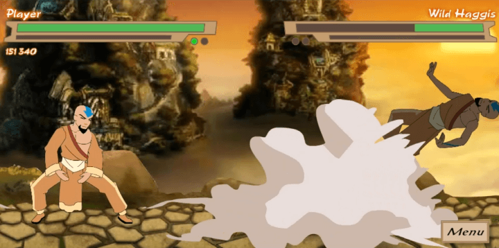 바람-공격으로-적을-처치하는-화면