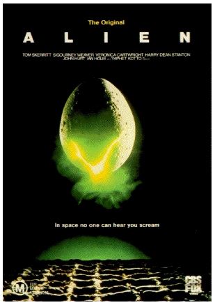 시고니 위버 주연 영화 에이리언 포스터.