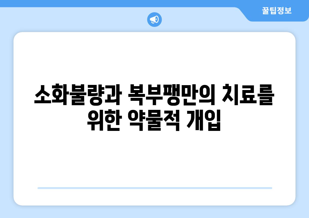 소화불량과 복부팽만의 치료를 위한 약물적 개입