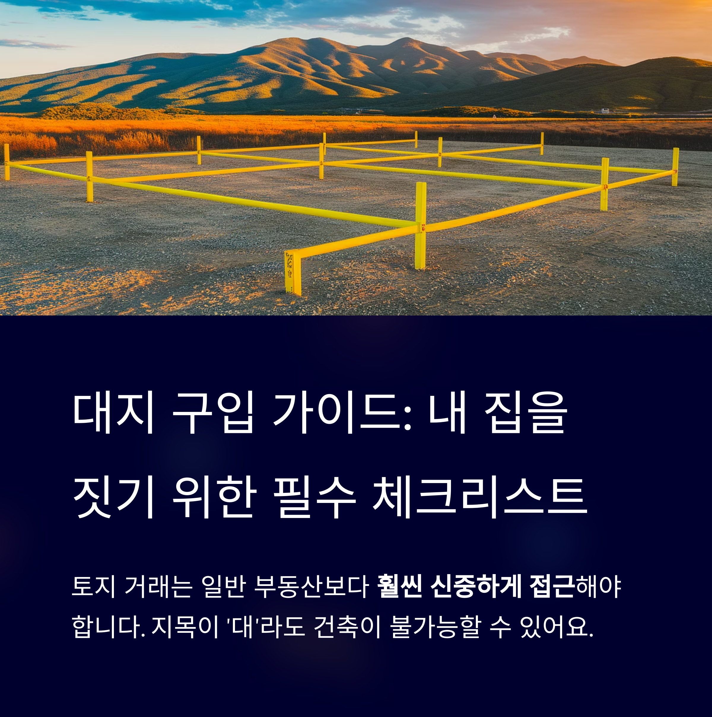 대지 구입 가이드