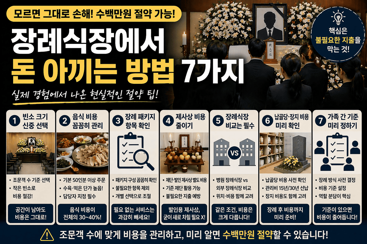 장례식장에서 돈 아끼는 방법 7가지