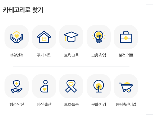 보조금24 카테고리